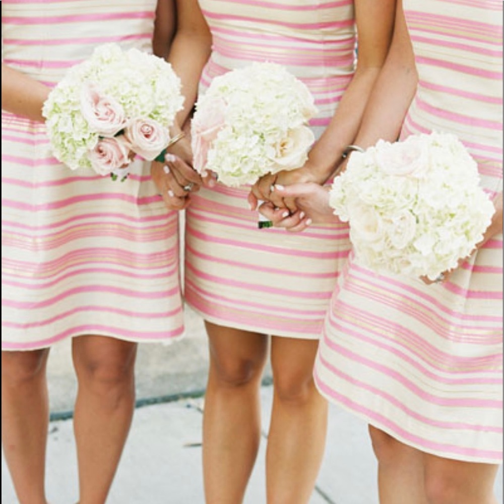 Lilly Pulitzer Elias Gold Pink Cream 10 Dress